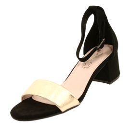 Svarta och guld sandaler på en bar Evento 20SD98-1618 gyllene 3