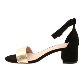 Svarta och guld sandaler på en bar Evento 20SD98-1618 gyllene 1