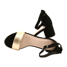 Svarta och guld sandaler på en bar Evento 20SD98-1618 gyllene 5