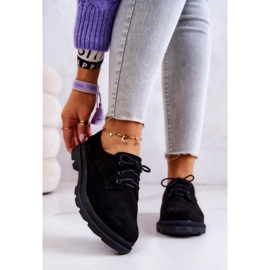 S.Barski Oxfords klassiska mockaskor för kvinnor Svart Colton 1