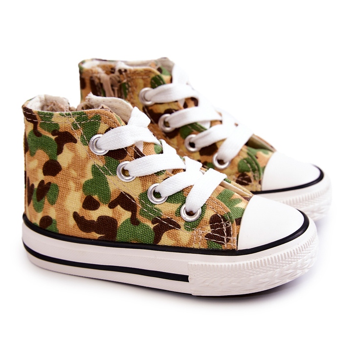 Höga Sneakers för barn Beige-Grön Filemon 1