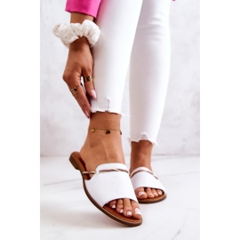 Läder Tofflor Lewski Shoes 3047 Vit 1