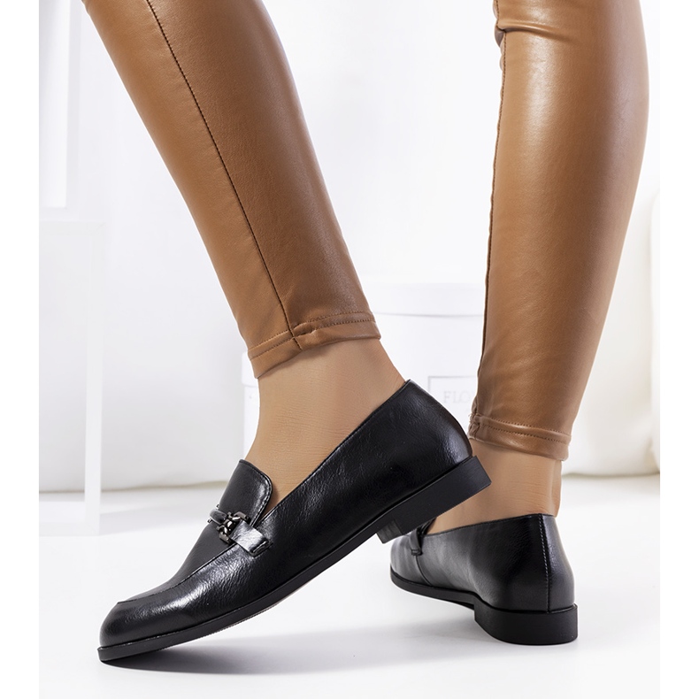 Svarta Genovese loafers för kvinnor 1