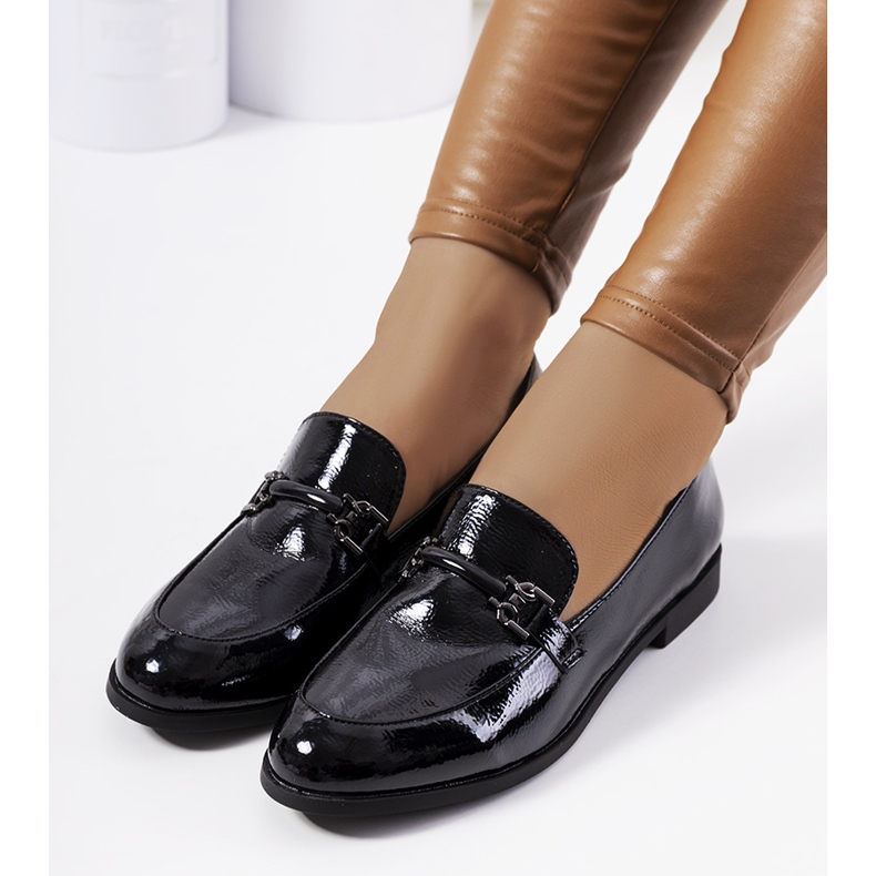 Svartlackerade Zettici-mockasiner för kvinnor 1