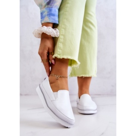 Läder Sneakers Slip-On S.Barski Vit för dam 1