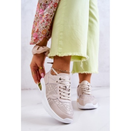 S.Barski Läder Wedge Sneakers för kvinnor Beige Phiness 1