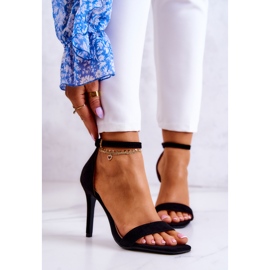 Vinceza Damsandaler på högklackat mocka Svart Massimo 1