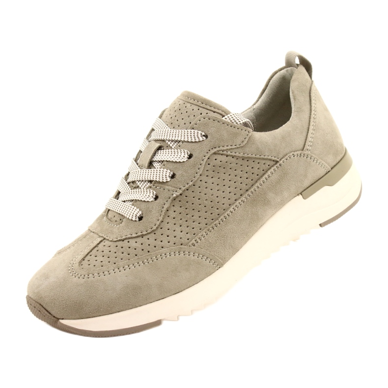 Caprice genombrutna läderskor för kvinnor 23708-28 i gröna nyanser 4