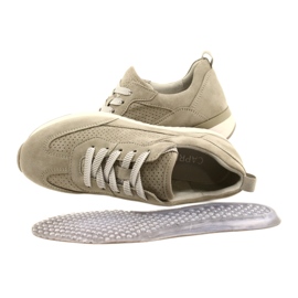 Caprice genombrutna läderskor för kvinnor 23708-28 i gröna nyanser 8