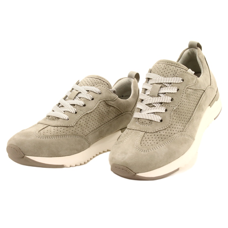 Caprice genombrutna läderskor för kvinnor 23708-28 i gröna nyanser 3