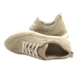 Caprice genombrutna läderskor för kvinnor 23708-28 i gröna nyanser 6