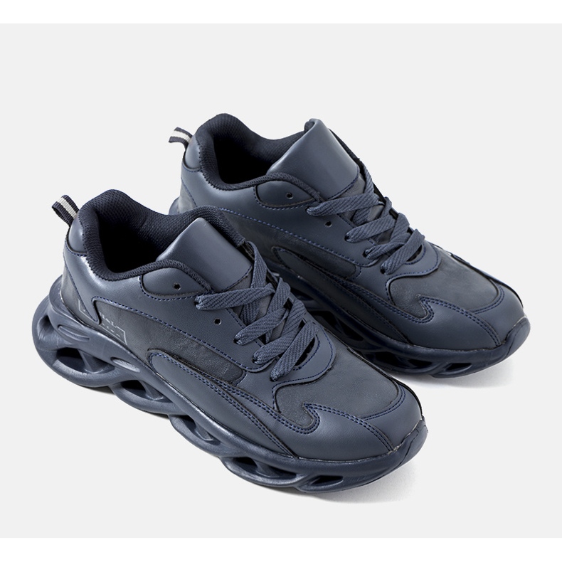 Cedric marinblå herrsneakers grå 1