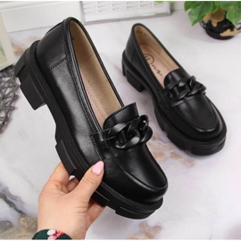 Läderskor med kedja Filippo W PAW252C svarta 1