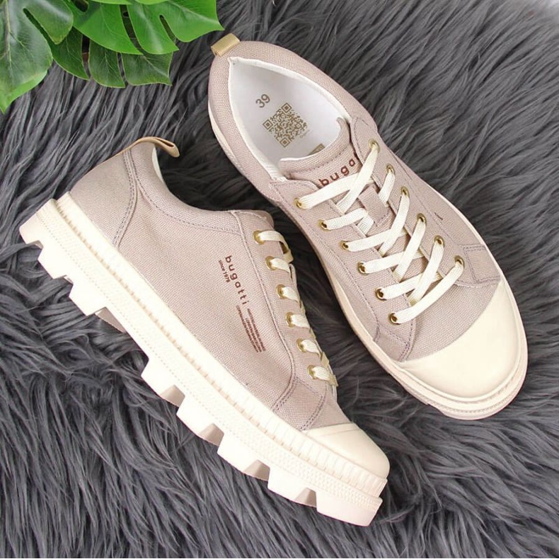 Bugatti W INT1721 beige sneakers på plattformen 2