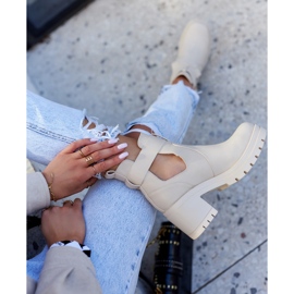 FE1 Skinnstövlar Cut Out-bälte Beige Rosanne 1