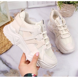 Wedge sneakers Nyheter W EU649B beige 1
