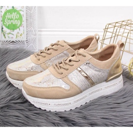 Lädersneakers på plattformen Filippo W PAW329 beige 2