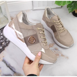 Lädersneakers på en kil Filippo W PAW331A beige 1