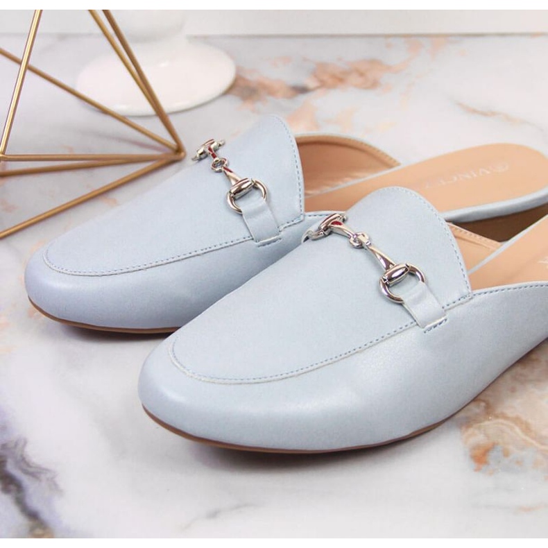 Byggda tofflor med Vinceza ornament W JAN103A blå 2