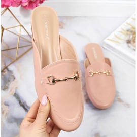 Slutna tofflor med Vinceza ornament W JAN103B rosa 1