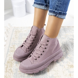 Violett ankelhöga sneakers på Boyes-plattformen purpur 1