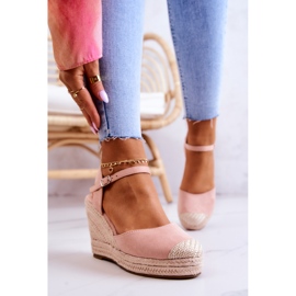 FW1 Espadriller för kvinnor på en flätad plattform Rosa Canillo 2
