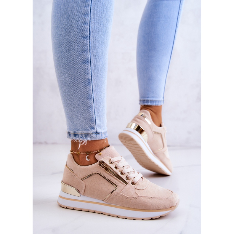 FB2 Sportskor i mocka på floden ljusbeige plattform 2