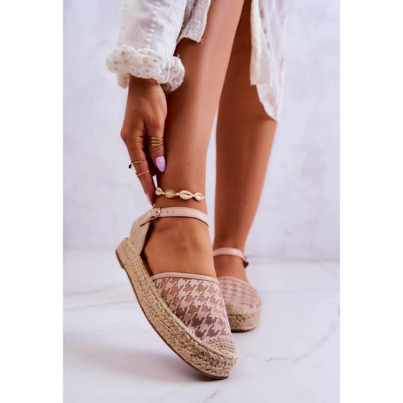 Espadrillor för kvinnor med spänne Naken Charlene beige 1