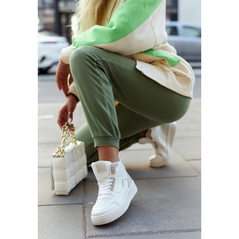 FG2 Höga damsportskor Vit och Beige Megithoe 2