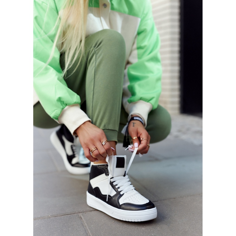 FG2 Höga sportskor för kvinnor Vita och svarta Megithoe 1