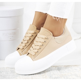 Bruna sneakers på Venancia-plattformen beige kaki 1