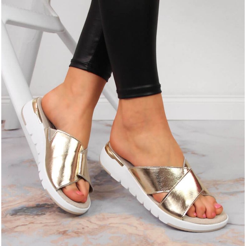 Lacktofflor S. Barski W OLI159B gyllene 2