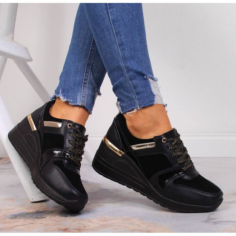 Wedge sneakers S. Barski W OLI160 svarta 2