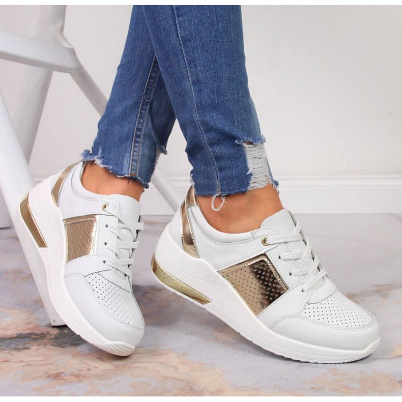 Wedge sneakers S. Barski W OLI162B vit 2