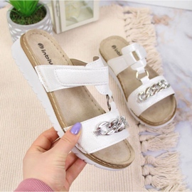 Kardborrflip-flops med kedja blank Inblu W ARC11 vit 1