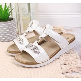 Kardborrflip-flops med kedja blank Inblu W ARC11 vit 2