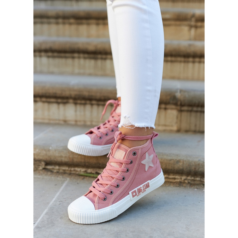 Klassiska High-top Sneakers Big Star JJ274382 Rosa 2