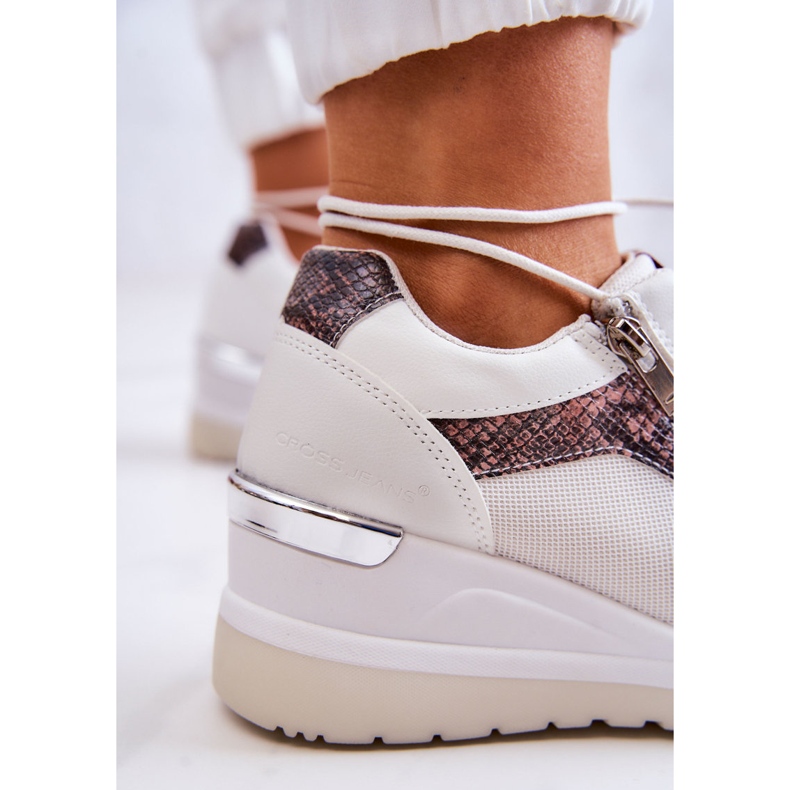 Dam Sneakers On Wedge Cross Jeans JJ2R4028C Vit 2