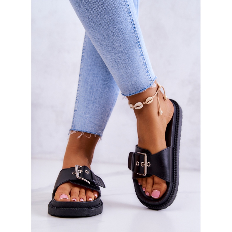 Klassiska tofflor med spänne Big Star JJ274A307 Svart 2