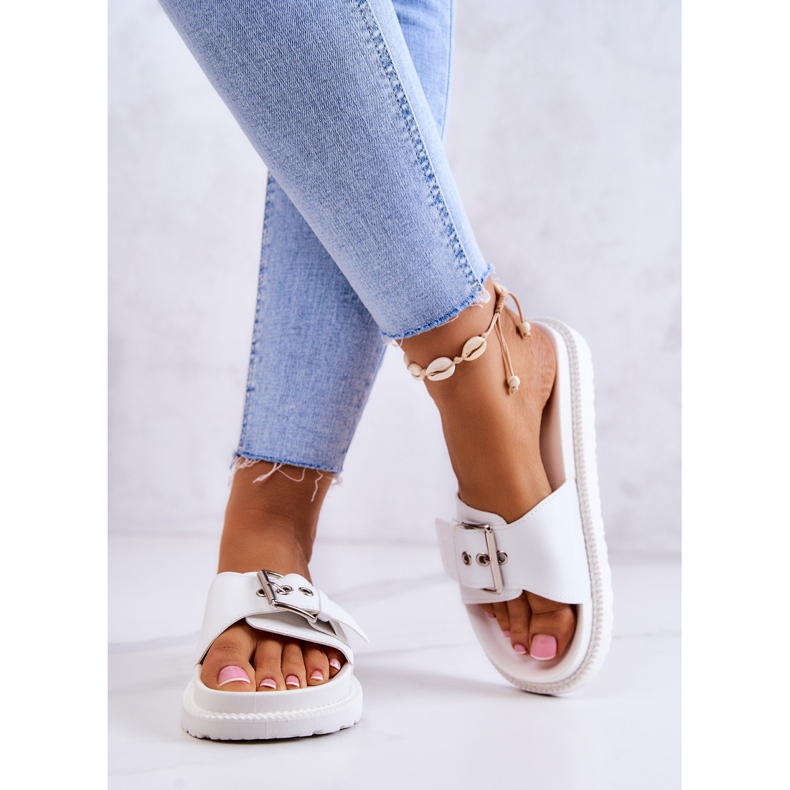 Klassiska tofflor med spänne Big Star JJ274A309 Vit 2