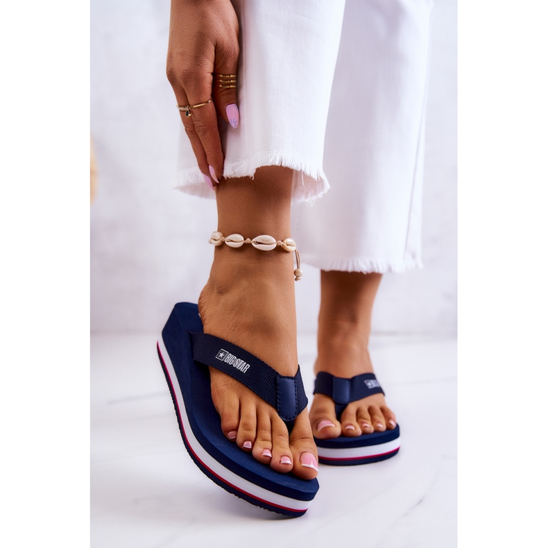 Damflipflops på kilen Big Star JJ274A331 Marinblå 1