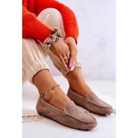 Mocka Loafers för damer Big Star JJ274658 Cappuccino beige brun 2