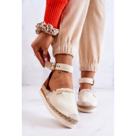 Espadrillor för damer med spänne Big Star JJ274886 Ljus beige 1