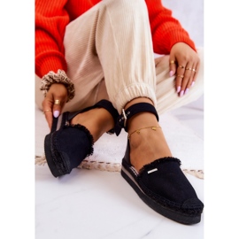 Big Star Espadrillor för damer med spänne Stor stjärna JJ274888 Svart 2