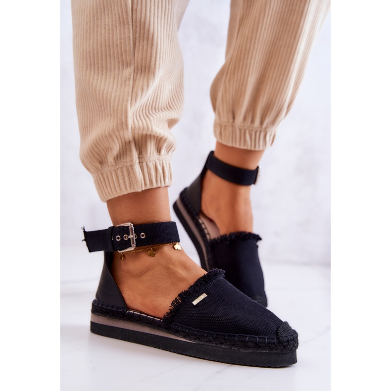 Big Star Espadrillor för damer med spänne Stor stjärna JJ274888 Svart 1