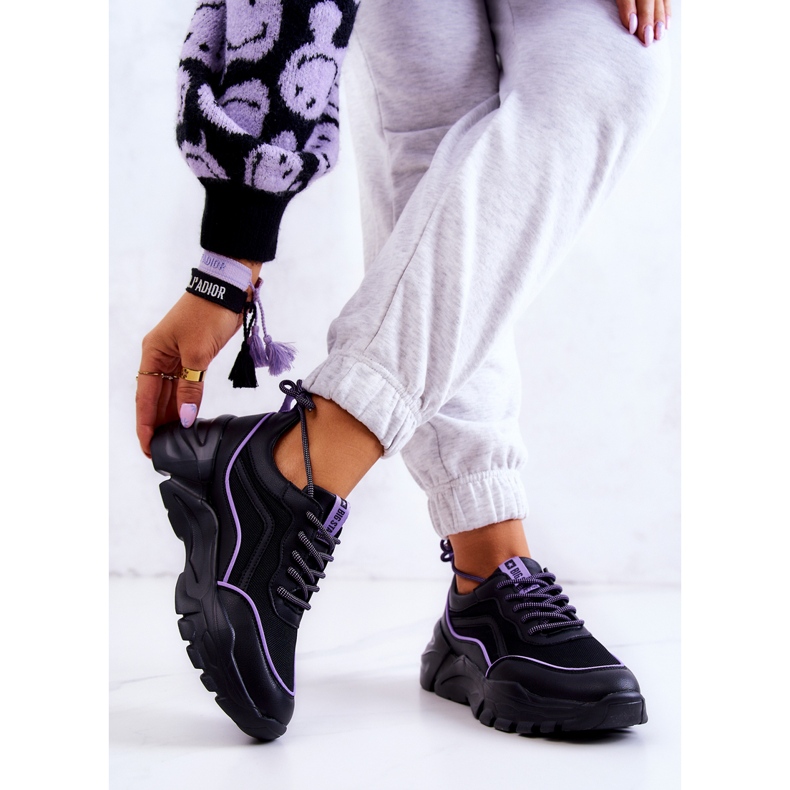 Memory Foam Big Star JJ274786 Svarta sportskor violett 2