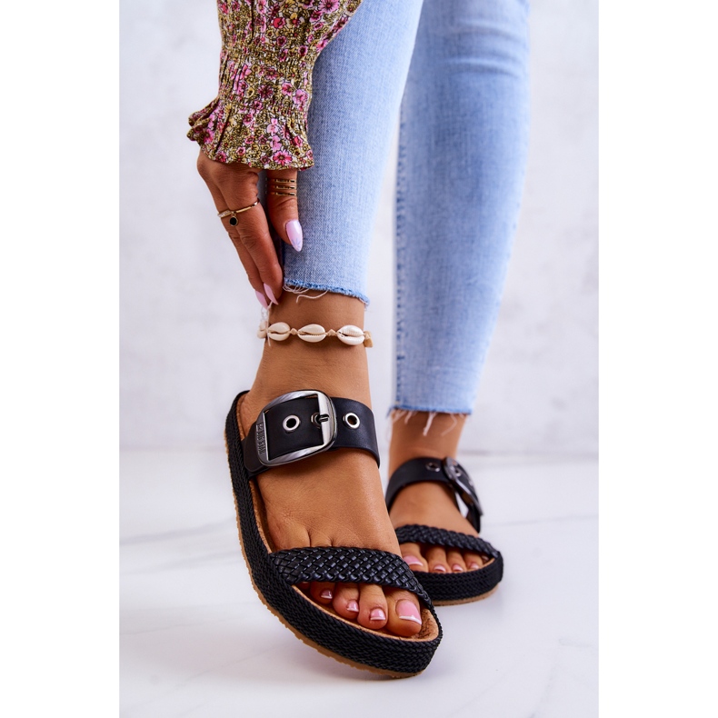 Fashionabla tofflor med spänne Big Star JJ274730 Svart 2