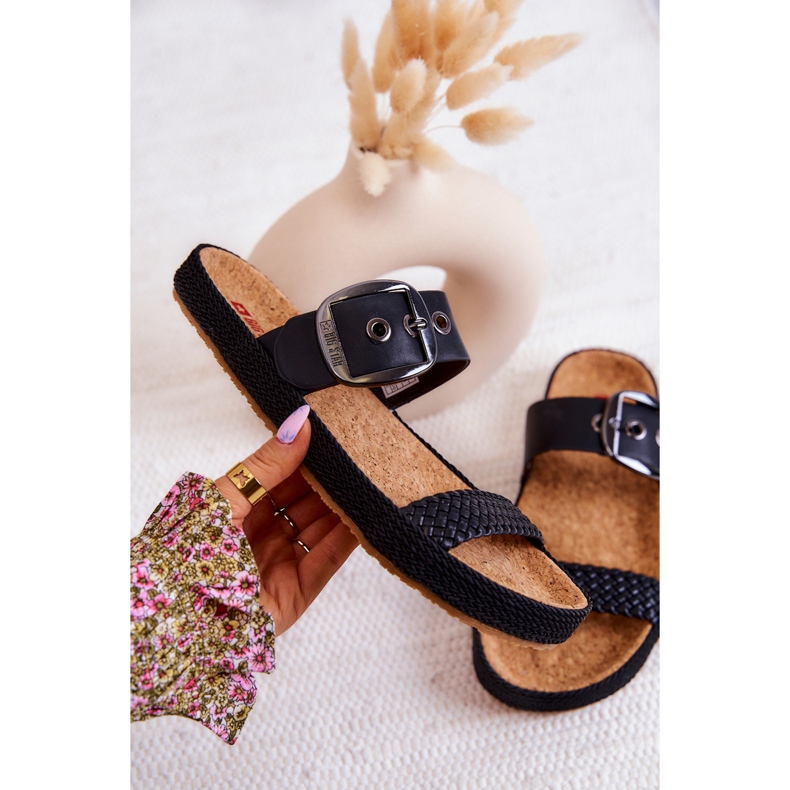 Fashionabla tofflor med spänne Big Star JJ274730 Svart 1