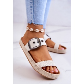 Big Star Fashionabla tofflor med spänne Stor stjärna JJ274729 Vit 2