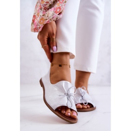 Läder Ballerinas dam Nicole 2660/005 Vit-Silver 1